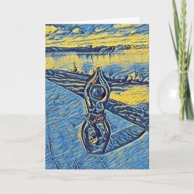 Tarjeta Festiva Bendita sea diosa en el río (Anverso)