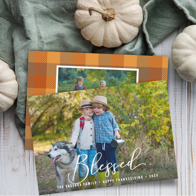 Tarjeta Festiva Benditas fotos de Acción de Gracias (Blessed Thanksgiving Photos Holiday Card)