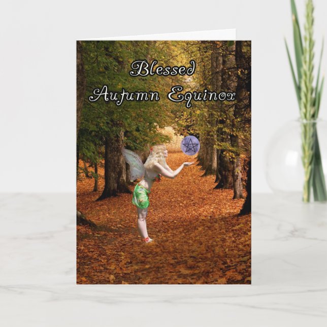 Tarjeta Festiva Bendito equinoccio de otoño (Anverso)