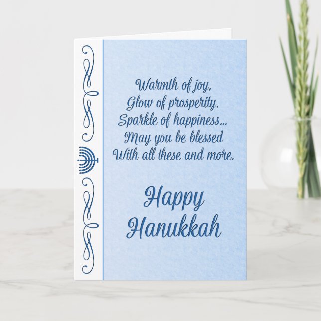 Tarjeta Festiva Bendito Hanukkah (Anverso)