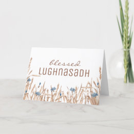 Tarjeta Festiva Bendito Lughnasadh Dried Flower Field Wiccan
