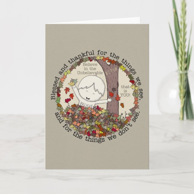 Tarjeta Festiva Bendito y Agradecido (Anverso)