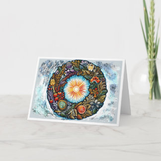 Tarjeta Festiva Bendito Yule Solsticio de Invierno