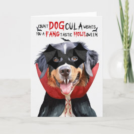 Tarjeta Festiva Bernese Mountain Dog Funny Count DOGcula Halloween