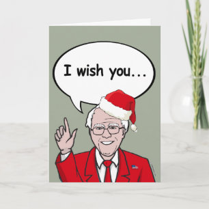 Tarjeta Festiva Bernie Sanders Claus les desea Navidades norteamer