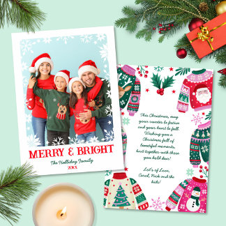 Tarjeta Festiva Berry and Bright Snowflakes 1 Photo Navidades