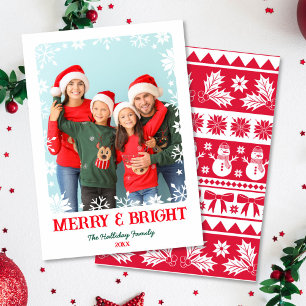 Tarjeta Festiva Berry and Bright Snowflakes 1 Photo Navidades