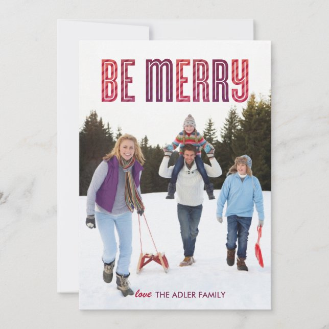 Tarjeta Festiva Berry Be Merry Holiday Card (Anverso)