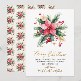 Tarjeta Festiva Berry Botánico Moderno Navidades No Fotográficos