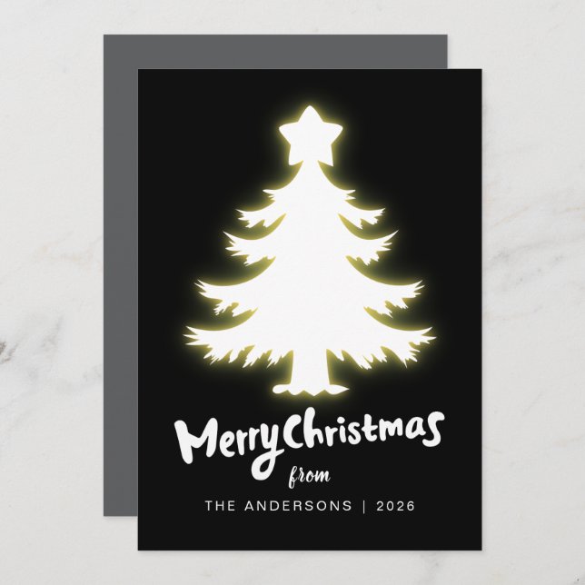 Tarjeta Festiva Berry Branch Frame Christmas Family 2 Photo (Anverso / Reverso)