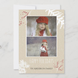 Tarjeta Festiva Berry Holidays White