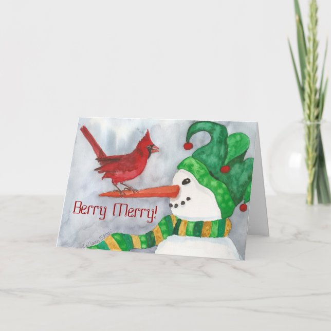 Tarjeta Festiva Berry Merry (Anverso)