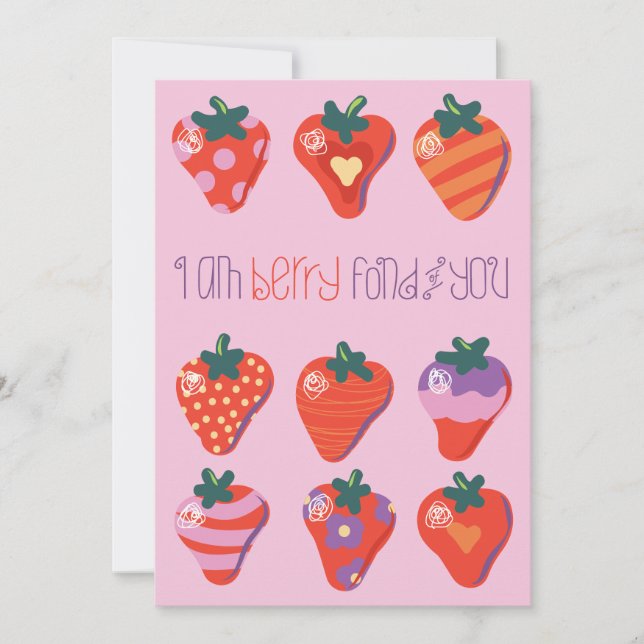 Tarjeta Festiva Berry Soy Berry Fond of You Valentine (Anverso)