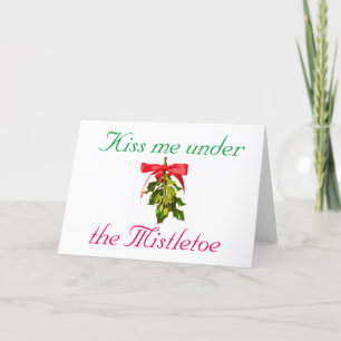 Tarjeta Festiva bésame bajo la mistletoe Thunder_Cove