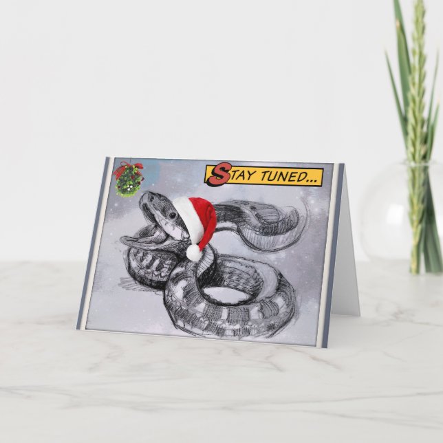 Tarjeta Festiva Bésame bajo la serpiente de los Navidades Mistleto (Anverso)