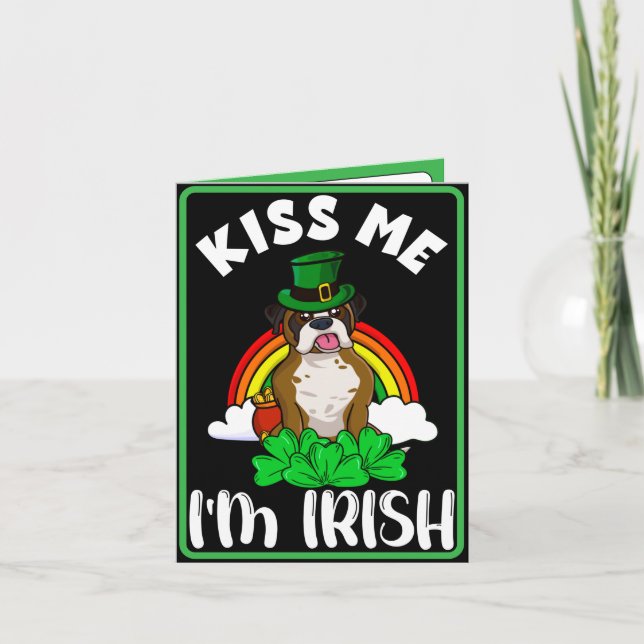 Tarjeta Festiva Bésame que soy irlandés, el día divertido de St. P (Anverso)
