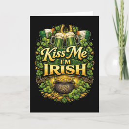 Tarjeta Festiva Bésame, soy irlandés