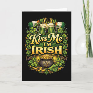 Tarjeta Festiva Bésame, soy irlandés