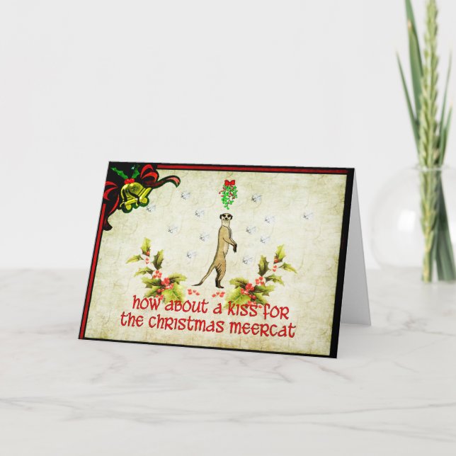 Tarjeta Festiva Bese un Meerkat (Anverso)