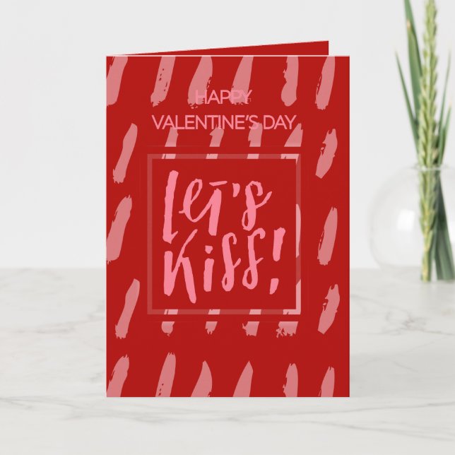 Tarjeta Festiva Besemos Día de San Valentín Te Amo (Anverso)