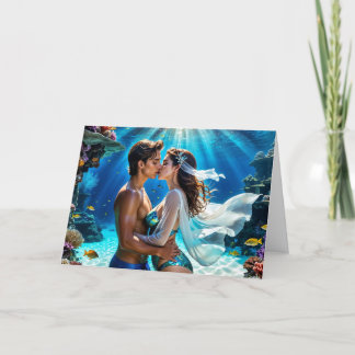 Tarjeta Festiva Beso de los Amantes Submarinos
