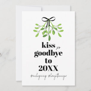 Tarjeta Festiva Beso de muérdago Adiós repetición Humor divertido