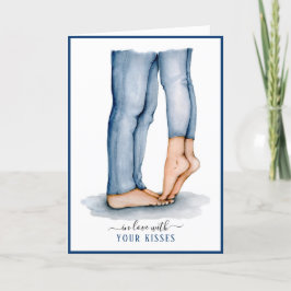 Tarjeta Festiva Beso de tiptoe acuarela