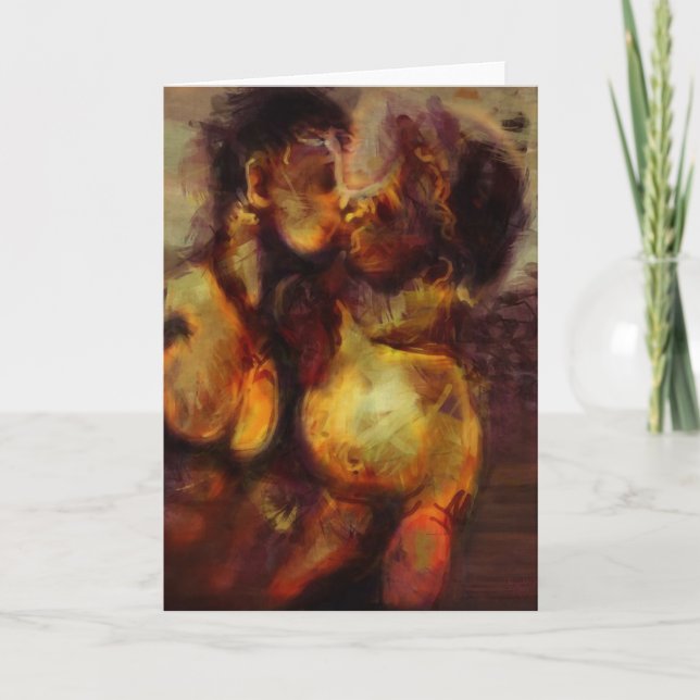 Tarjeta Festiva Beso griego de la noche (Anverso)