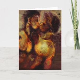 Tarjeta Festiva Beso griego de la noche