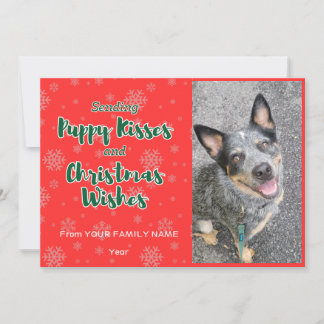 Tarjeta Festiva Besos de cachorro de personalizable y deseos de Na