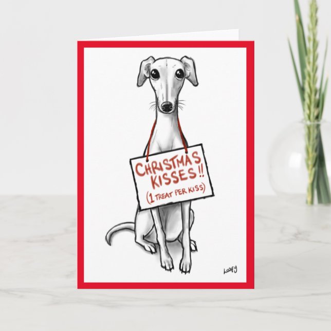 Tarjeta Festiva Besos de Whippet (Anverso)