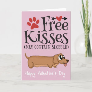 Tarjeta Festiva Besos gratis...y baba de San Valentín del perro 
