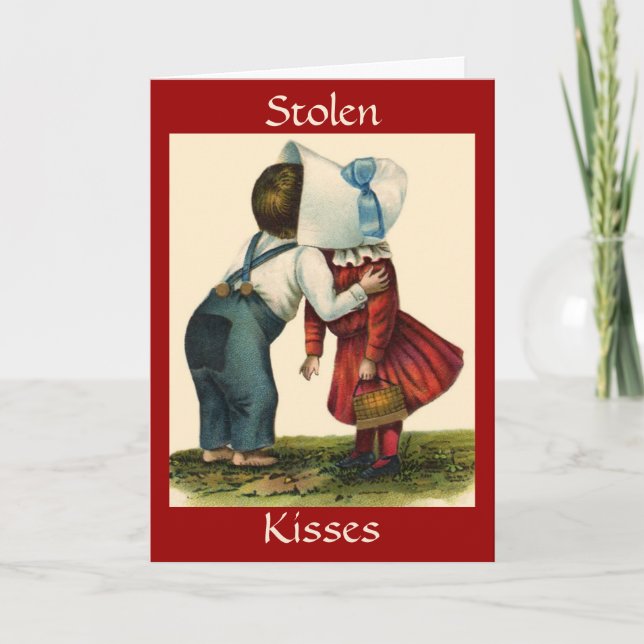 Tarjeta Festiva Besos robados - San Valentín (Anverso)