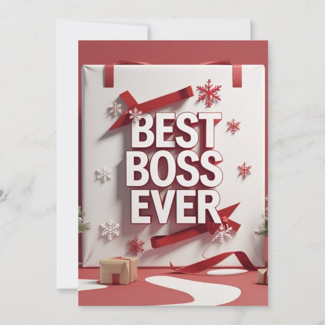 Tarjeta Festiva Best Boss Ever Christmas (Anverso)
