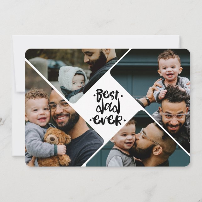 Tarjeta Festiva Best Dad Ever 4 Photo Collage Father's day (Anverso)
