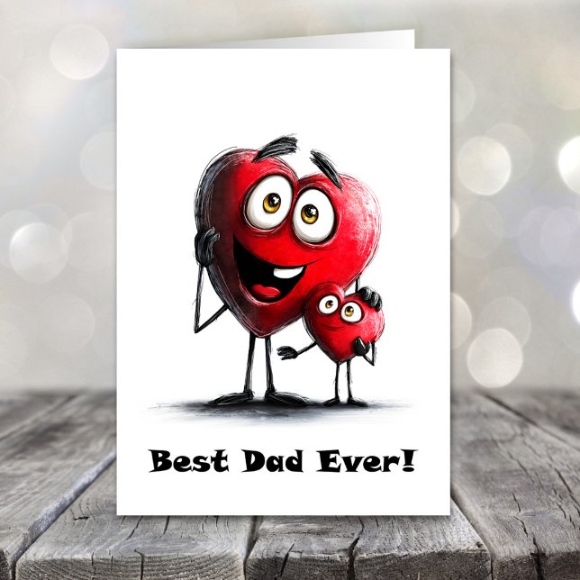 Tarjeta Festiva Best Dad Ever Red Hearts Father’s Day Card (Subido por el creador)