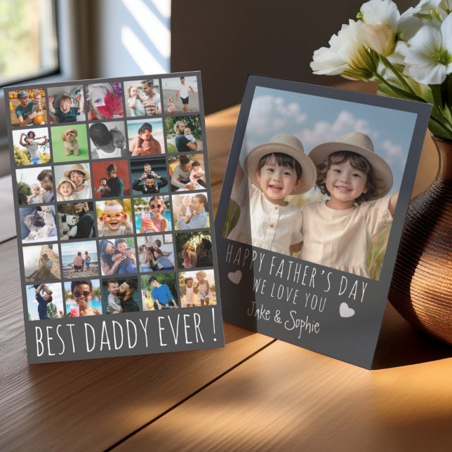 Tarjeta Festiva Best Daddy Ever Grey 31 Photo Father’s Day (Subido por el creador)