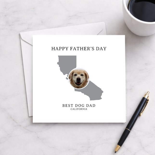 Tarjeta Festiva Best Dog Dad California Photo Father’s Day  (All text is editable, personalize message on the back, change any other text if you wish)