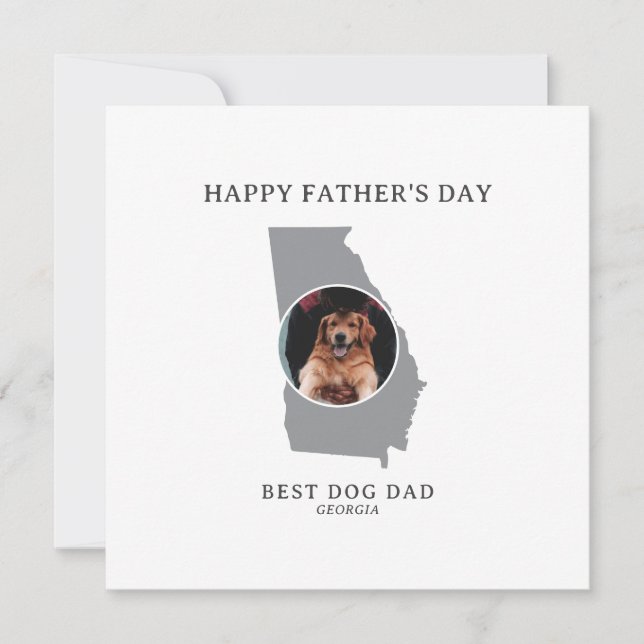 Tarjeta Festiva Best Dog Dad Georgia Photo Father’s Day  (Anverso)