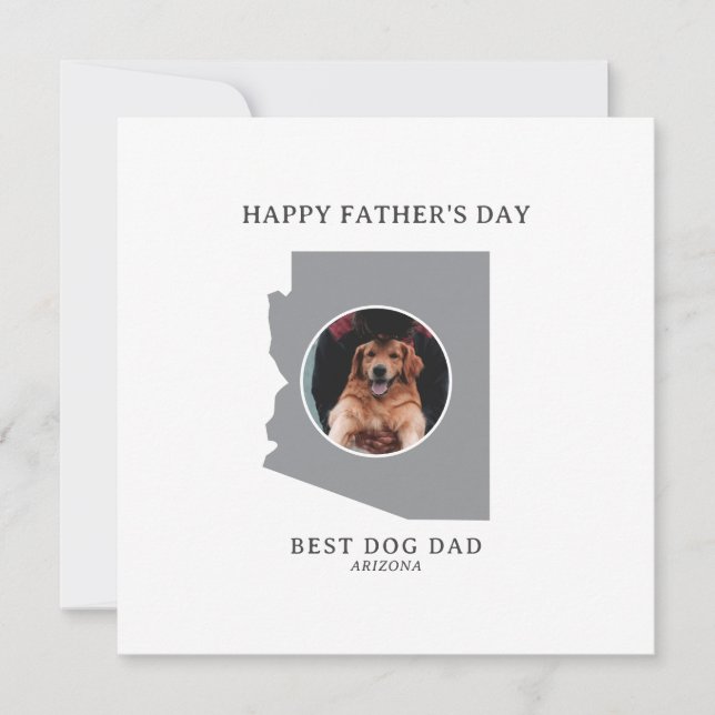 Tarjeta Festiva Best Dog Dad in Arizona Photo Father’s Day (Anverso)