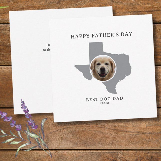 Tarjeta Festiva Best Dog Dad in Texas Father’s Day Photo (Edit message on back to personaize.  All text is editable. Edit text on front too if you wish)
