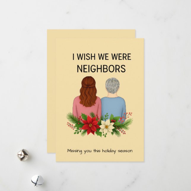 Tarjeta Festiva Best Friends Holiday Card Customized Wish We Were (Anverso/Reverso In Situ)