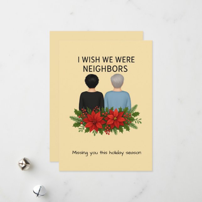 Tarjeta Festiva Best Friends Holiday Card Customized Wish We Were (Anverso/Reverso In Situ)