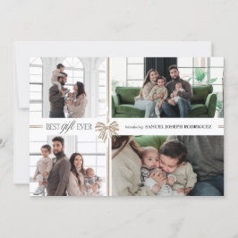 Tarjeta Festiva Best Gift Ever Holiday Birth Announcement