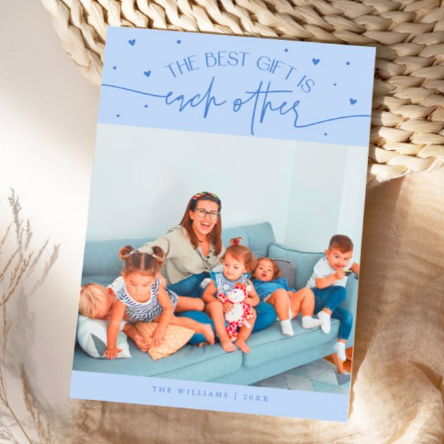 Tarjeta Festiva Best Gift Icy Blue Valentines Day Photo (Subido por el creador)