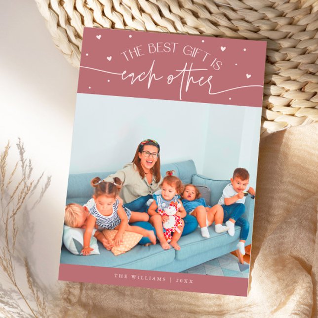 Tarjeta Festiva Best Gift Pink Valentines Day Photo (Subido por el creador)