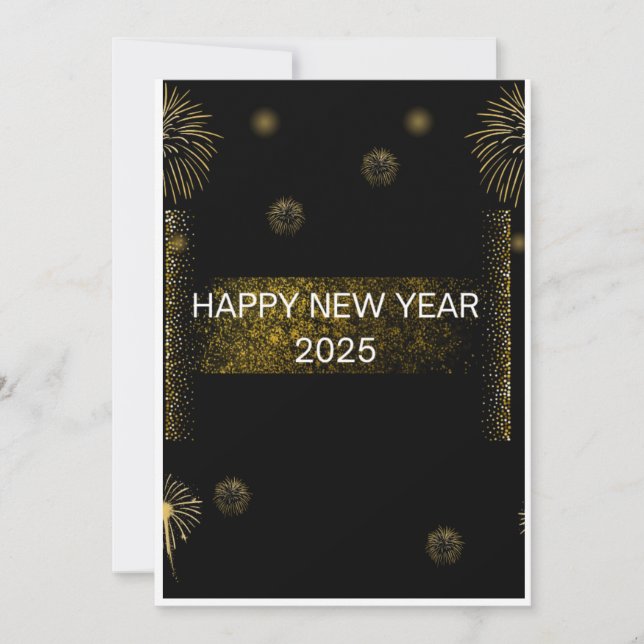 Tarjeta Festiva BEST NEW YEARS WISHES Golden Holiday card (Anverso)