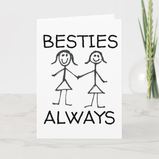 TARJETA FESTIVA BESTIES BFF GIRLFRIENDS BIRTHDAY GREETING CARDS (Anverso)