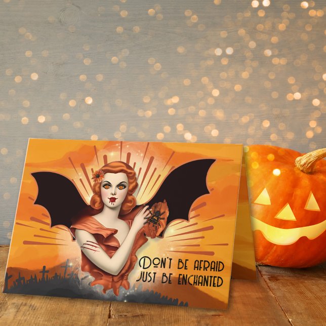 Tarjeta Festiva Bewiting Enchantment Retro Halloween (Subido por el creador)