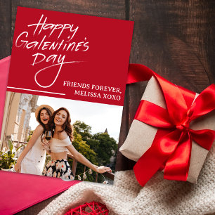 Tarjeta Festiva BFF Feliz Día de Galentine Foto de amigos Chicas